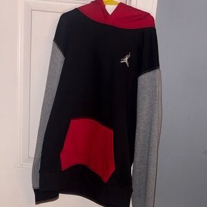 Jordan Black, Red, and Gray Hoodie Sweater